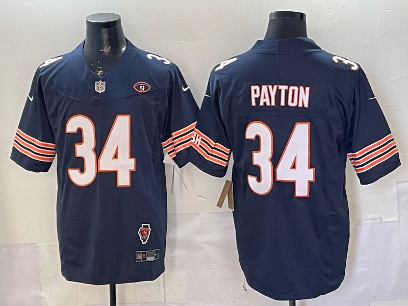 Men 2026 Chicago Bears #34 Payton Blue 3th generations Nike Limited NFL Jersey style 0010